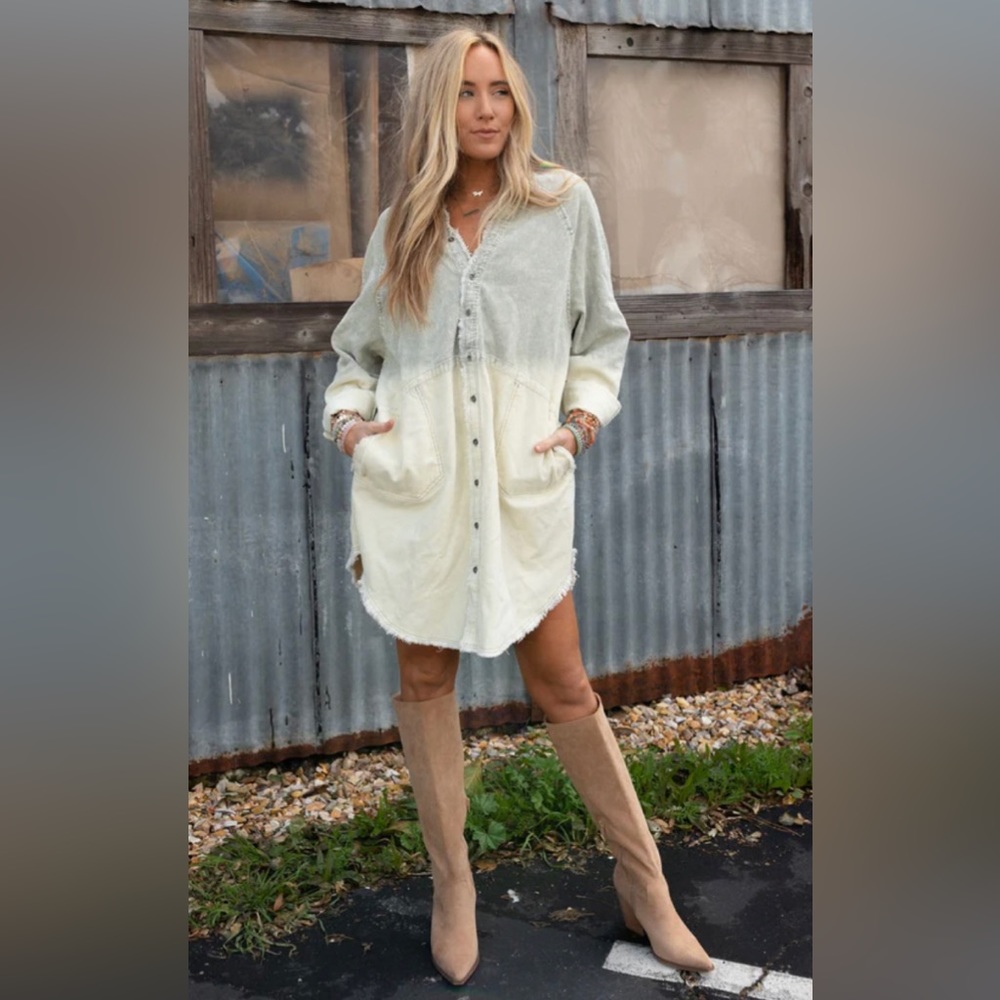 New!! Corduroy Tie Dye Shirt Dress